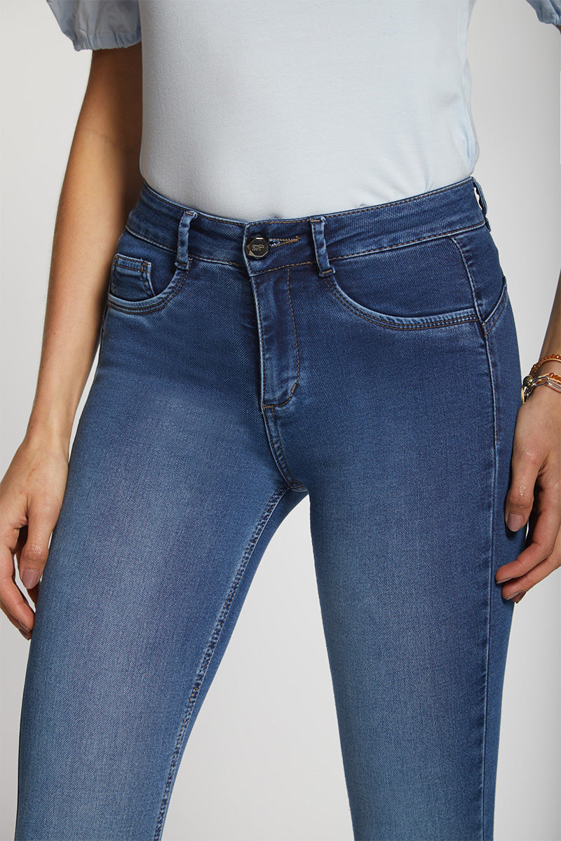 Jeans Tiro Medio Pitillo 4622