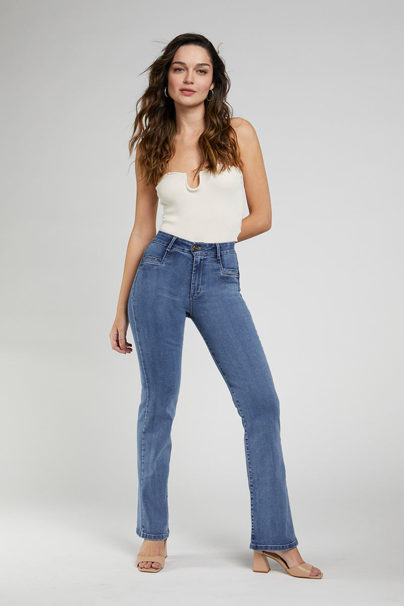 Jeans Tiro Alto Recto 4958